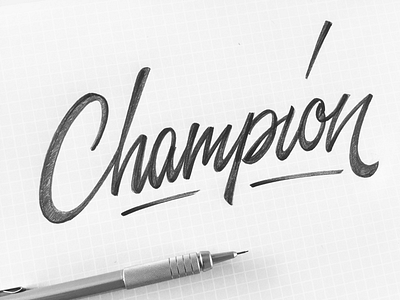 Champion hand lettering lettering letters script sign painter typo typography