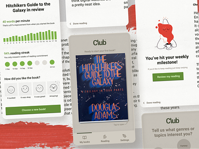 Club Reading App Concept app mobile product design reading ui