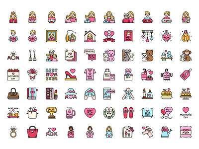 International Mother's Day Icon set