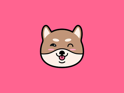 Just kidding! animal avatar cute dog emoji emoticon filled icon icon icon design lineal outline puppy shiba inu tongue