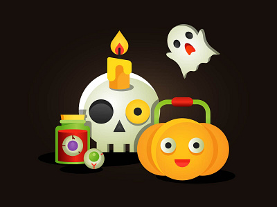 BOO! halloween icon set