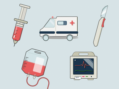 Medical icon set ambulance blood blood bag hospital medical medical device scalpel syringe