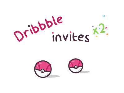Dribbble invites x 2 draft dribbble entry invitations invites pokeball pokemon ticket