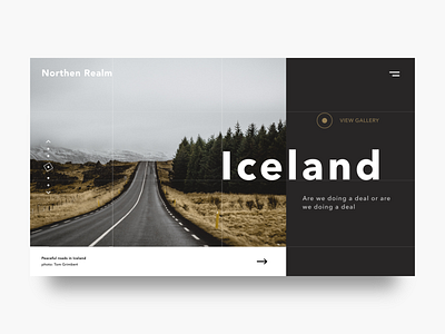 Iceland UI black white grid iceland line minimal ui ux web