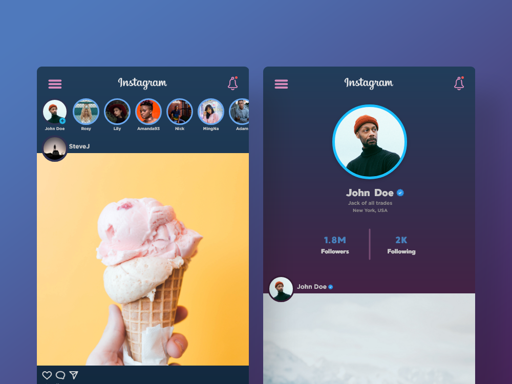 Instagram Revamped UI By Daanesh Bhathena (daanesh95) On Dribbble