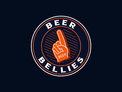 Beer Bellies beer design foam logo navy orange podcast sports