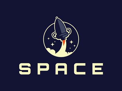 Space blue logo office rocket space stars thirtylogos