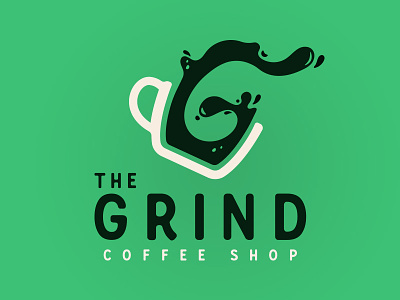 The Grind Coffee Shop coffee green logo mug thirtylogos