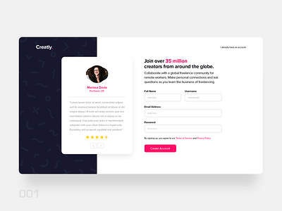 Sign Up Page - #DailyUI 001