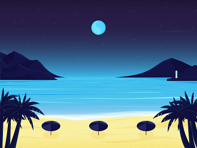 Beach beach illustration