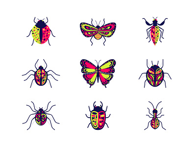 Insects abstract icon icon set insects