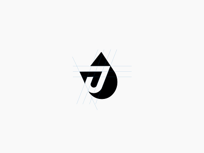 J Logo Drop logo design mark