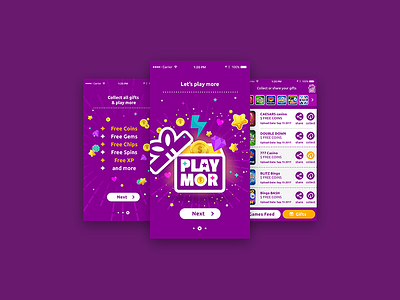 Playmor Screens app design logo screens