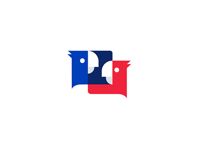 Speaking Friends Logo App app logo language learning parrots bubbles