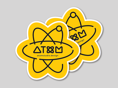 Atom Studio Stickers atomstudiodesign atomstudiosticker stickerdesign yellowsticker