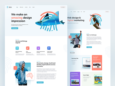 Digital Agency Landing Page Design agency clean ui colorful creative design digital inspiration landing landing page landing page design marketing agency ui uitrends uiux uiuxdesign ux web webdesign website website design