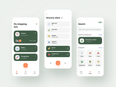 Shopping list app - grocery store app figma grocery store interface list mobile shop shopping list ui ux uidesign uitrends ux