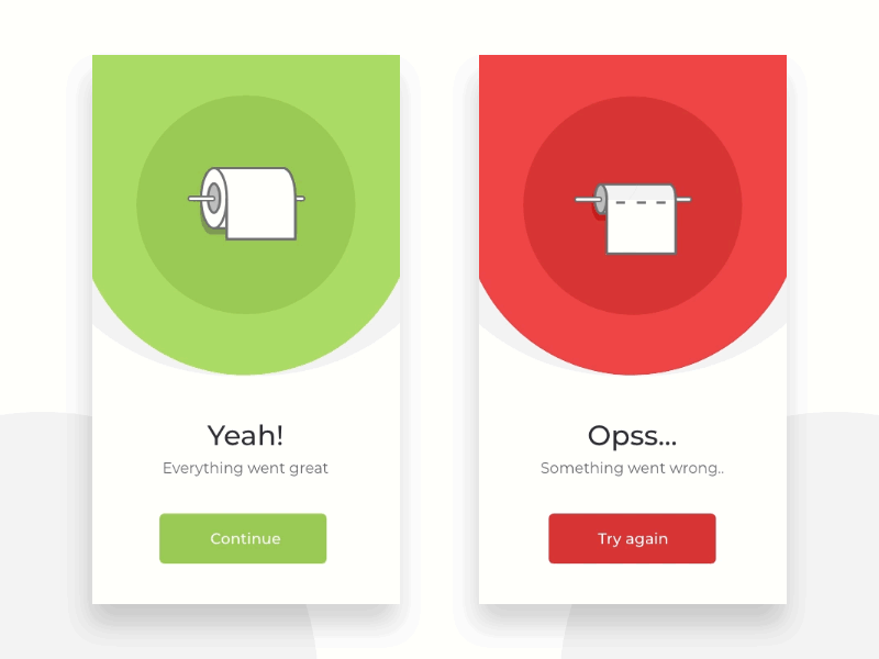 Dailyui 011 - Flash Messages adobe xd adobe xd animation alert animation daily 100 dailyui 011 error flash message ops success toilet paper