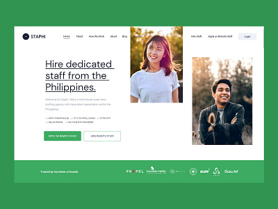 Staphi Light Landing Page minimalist modern ui web design