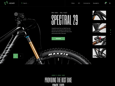 Henry's Bike Shop Concept adobe photoshop bike black blackandwhite ecommerce figma minimalist modern product