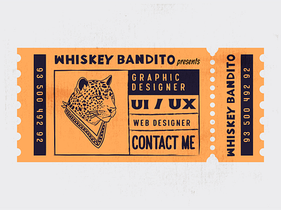 Whiskey Bandito Finest Ticket art branding card colors creative design design art draw drawing graphic design graphic art graphic artist graphic arts identity card illustration retro retro badge ticket vector vintage