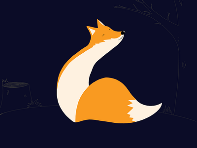 Fox illustration procreate fox blue