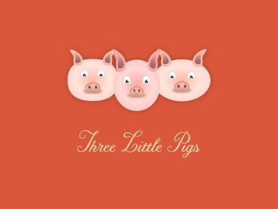 Three Little Pigs 100dayproject adobe adobe illustrator branding design food icon illustration illustrator logo pig pigs restaurant typography