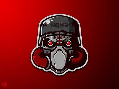 Mascot Logo - Robot Skull android digital painting esports esports logo gas mask illustration logo design mascot skull soldier
