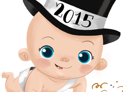 Baby New Year 2015 baby digital illustration new year photoshop