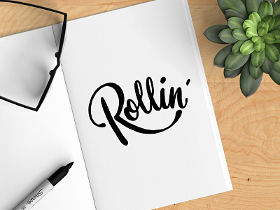 Rollin' brush script brush type feedback hand drawn type hand lettering lettering letters type typography work in progress