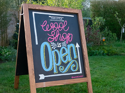 The Little Wool Shop A Board chalk chalkboard hand lettering sign