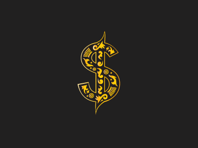 Gold Buyers Logo black dollar gold illustration jewellery logo ornamental ornate shapes