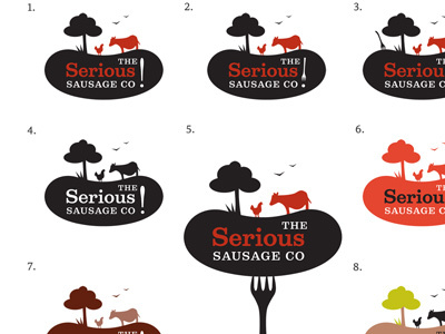 Serious Sausage Logo Version Sheet black bold logo red silhouette typography