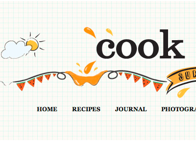 Cook Republic Summer Edition belizio colours food grid hand drawn header illustration orange paper retro serif sketch summer watermelon