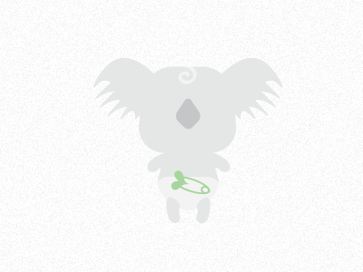 Baby Koala eco gray logo organic pastel vector