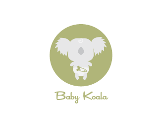 Baby Koala Refined baby eco green logo round script shapes silhouette vector