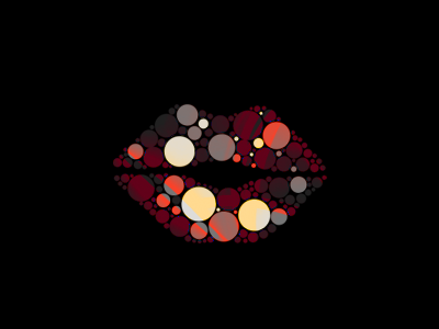 Kiss Logo black circles illustration kiss light lips logo love red saturation shapes