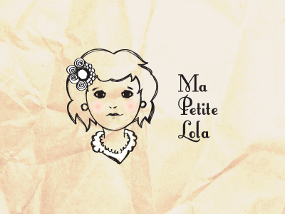 Ma Petite Lola Logo V1 chic fashion french girl illustration lace logo paper sketch swirls texture vintage