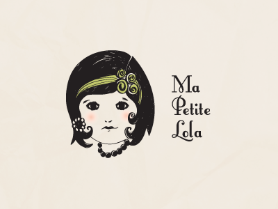 Ma Petite Lola Logo V2 black eyes face fashion hand drawn illustration lips logo sketch swirls vintage