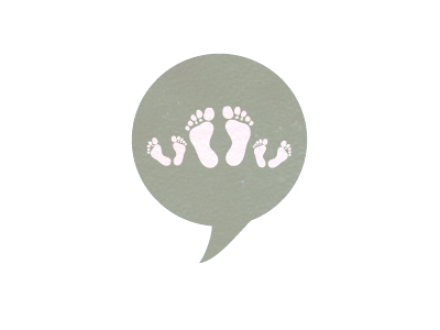 Foot Bubble Logo Variation brown bubble chat circle community foot heart logo round shapes steps talk warm