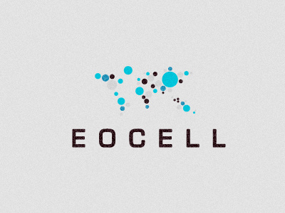 EoCell Logo blue dots globe logo map network world