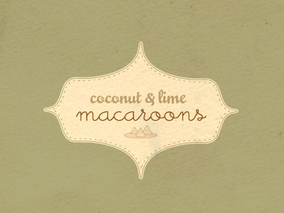 Coconut & Lime Macaroons illustration hand-drawn script typography vintage retro seal label
