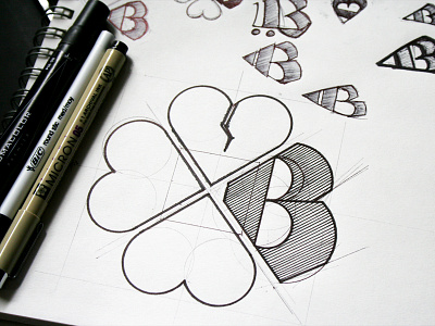 Boston b boston clover memorial remember sketch type