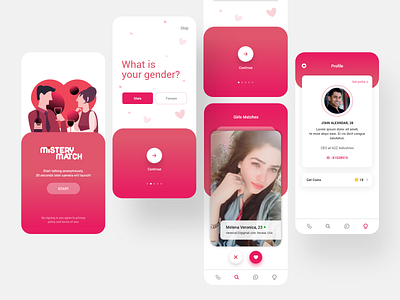 Dating App app app design datingapp design matchmaking matrimonial relationship ui ui ux uidesign