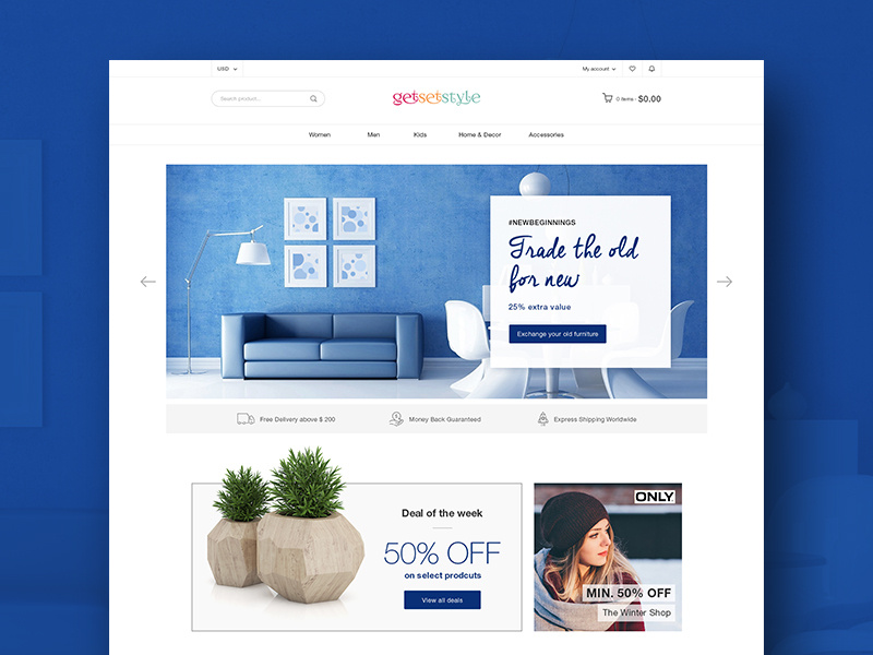 E-commerce ui design web design e-commerce website