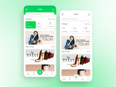 E-commerce App app app design clothing design e commerce e commerce app ecommerce green app shoe app shopping app ui ui ux uidesign