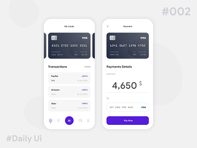 Daily UI #002 | Credit Card Checkout amazon amount app credit credit card creditcard daily ui dailyui dailyuichallenge design icon iconly pay payment price scan transactions uber ui visa
