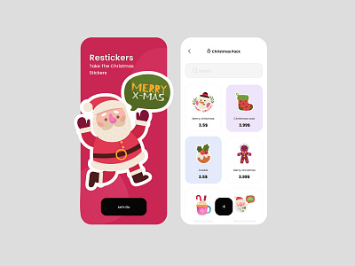 Stickers Download app app btn card christmas color cta cta button design illustration pack search sticker ui xmas