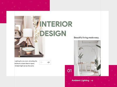 Interior Design arrow btn color colorful cta button hellodribbble interior interior design lamp minimal minimalist pattern product web webdesign website