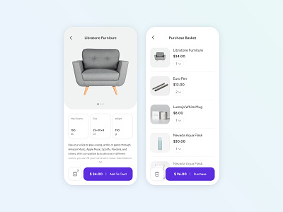 Online Store app basket btn button call to action cta design furniture product purchase ui uiux ux